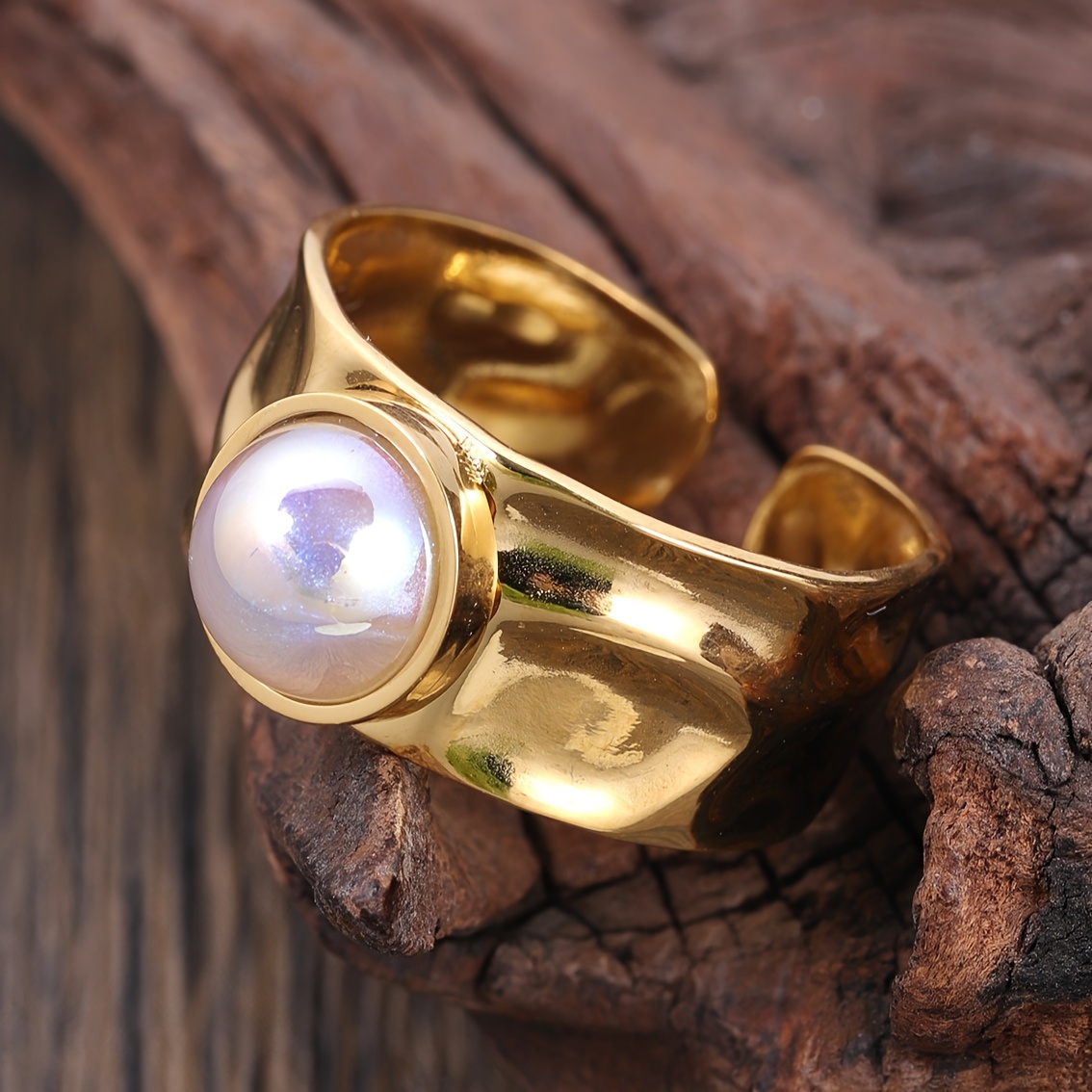 Summer Chunky Stainless Steel Ring Women Accessories